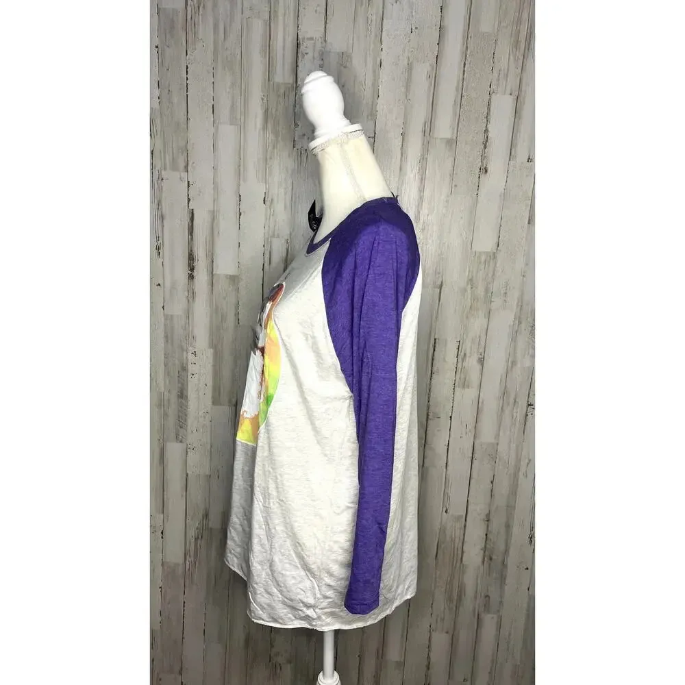 NWT Clemson Tigers Women's Large Purple/Gray Tie Dye Logo Graphic Raglan T-Shirt - Image 5