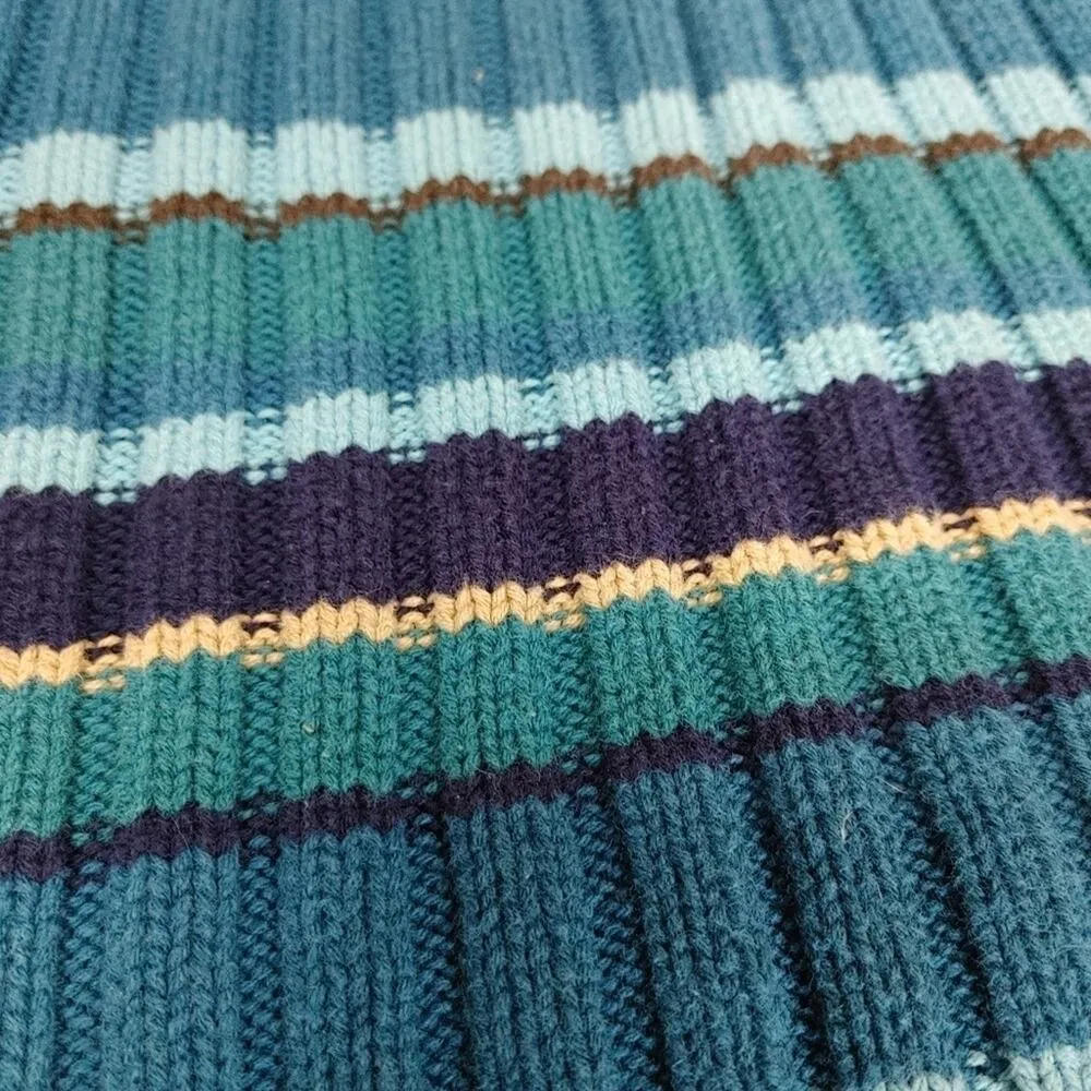 Eddie Bauer Size Small S Cotton Striped Stripes Blue Turtle Neck Sleeveless Ribb - Image 8