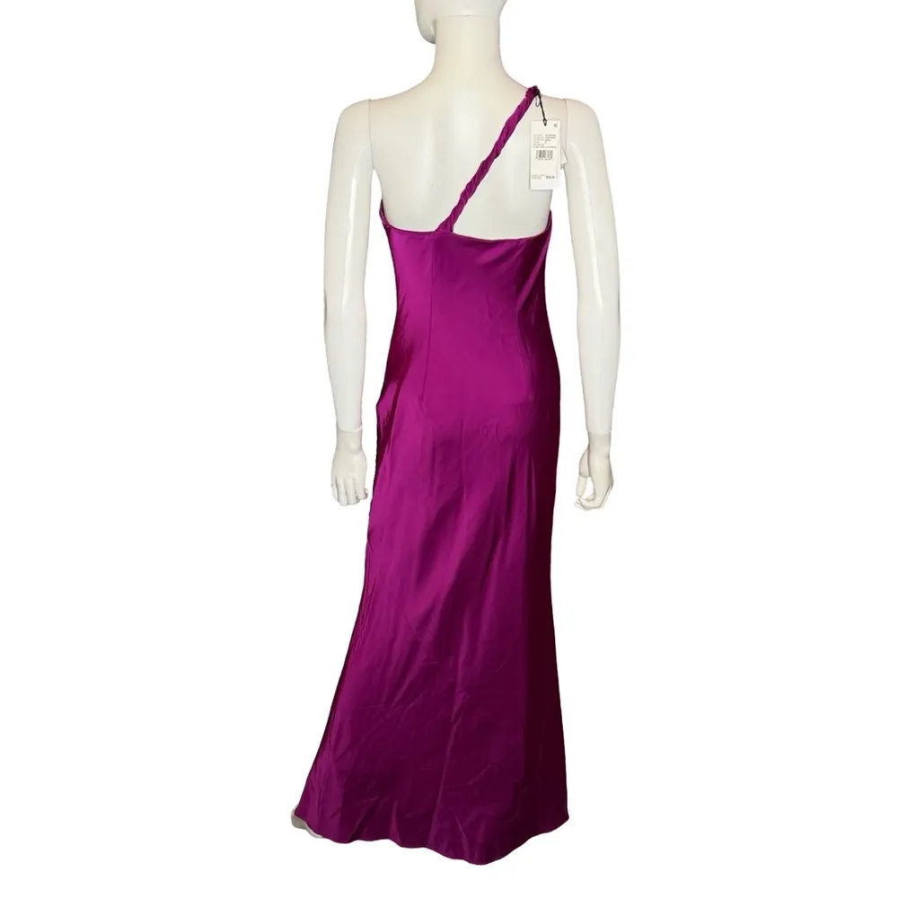 Liv Foster Clara Satin Long Dress Wine Berry Women’s Sz 2 Purple - Image 6