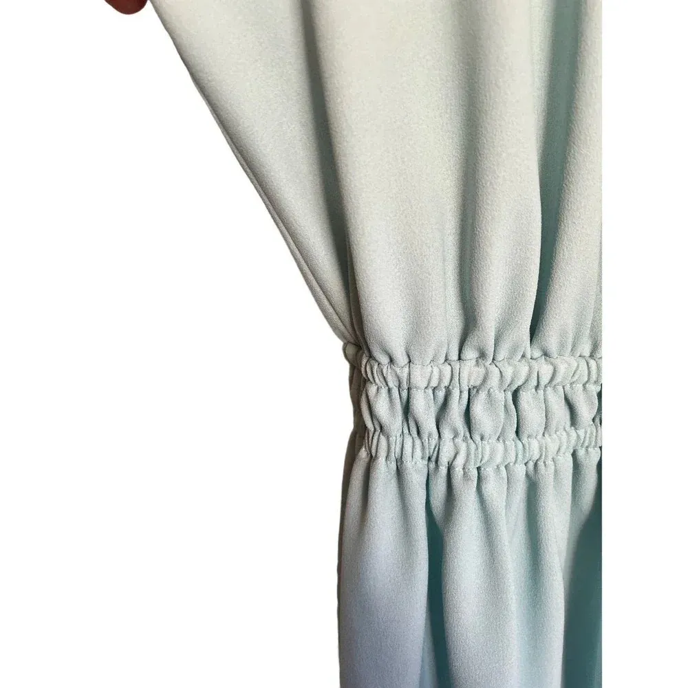 Aritzia Wilfred halter dress open back button neck M Light blue - Image 2