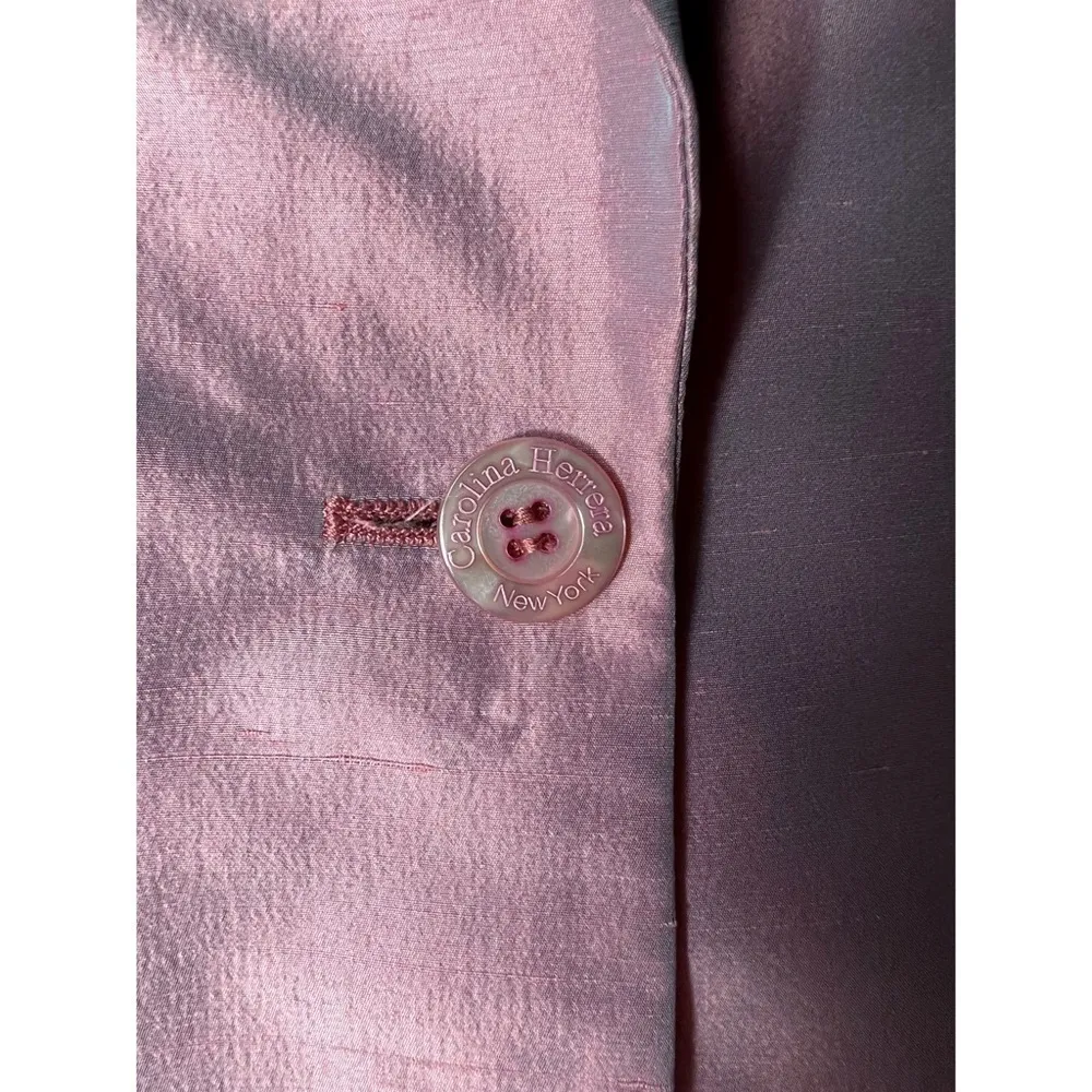 Carolina Herrera Vintage Purple Iridescent Silk Evening Jacket Coat Size 10 Ital - Image 6