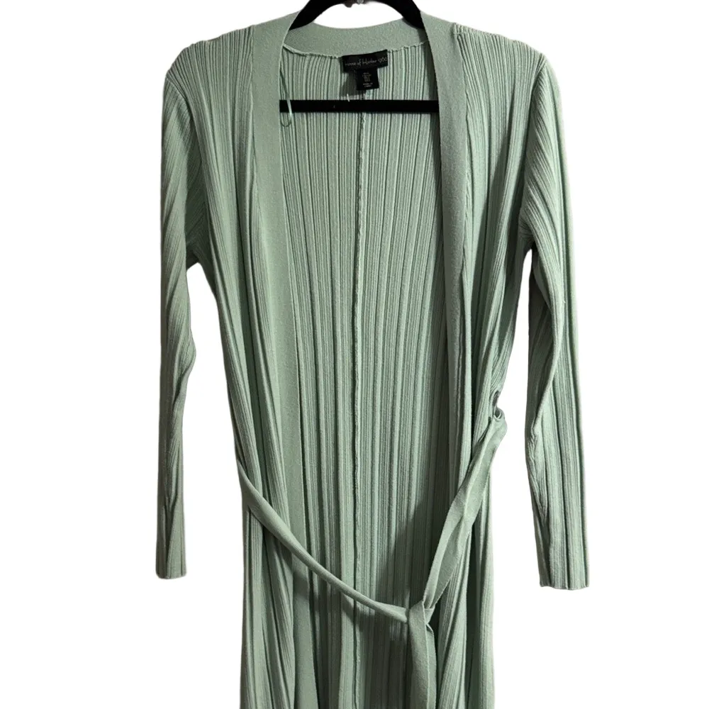 House of Harlow 1960 Light Green Ribbed Cardigan - Image 3