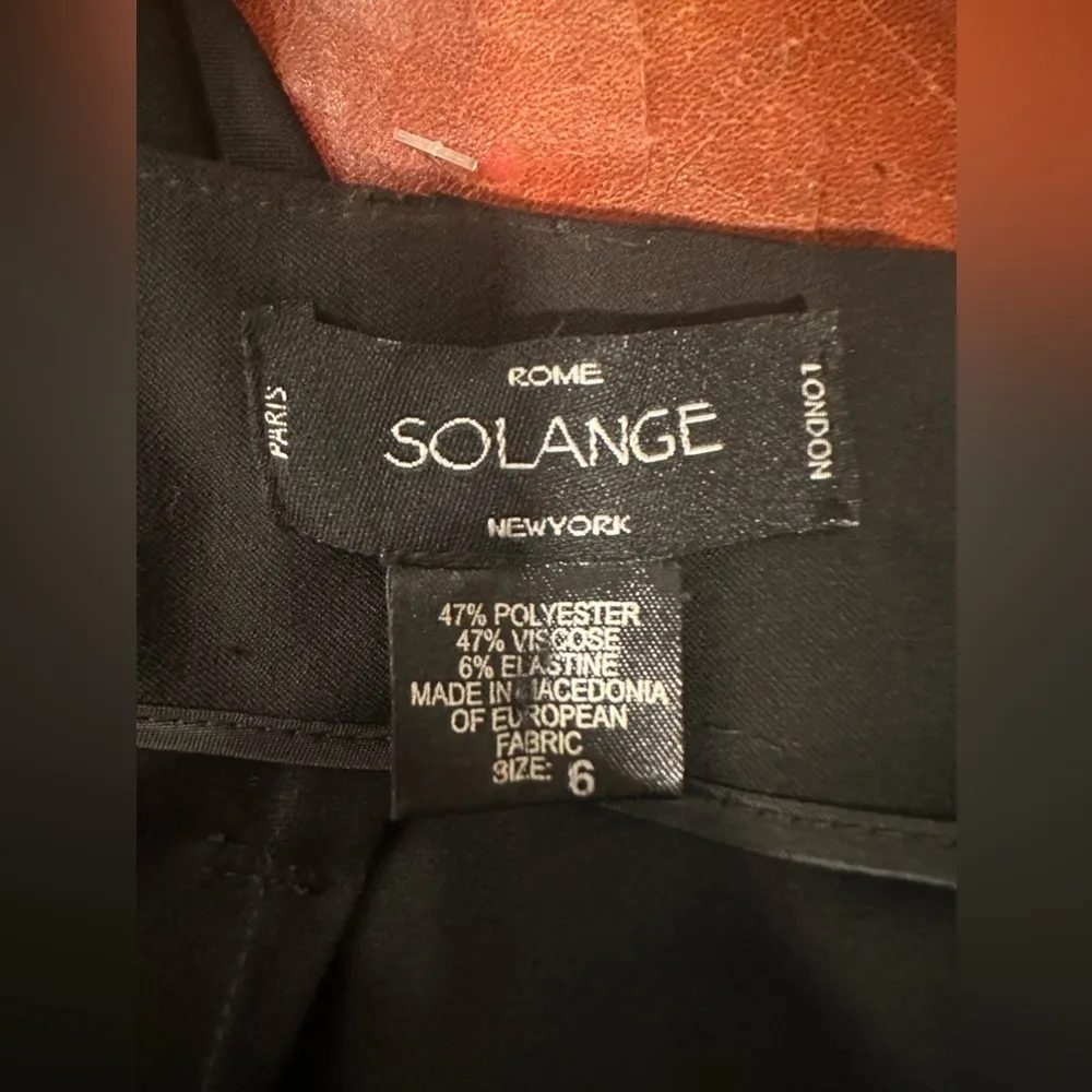 EUC SOLANGE BLACK PALAZZO PANTS W RHINESTONE BUCKLE SCARF BELT Size 6 - Image 5