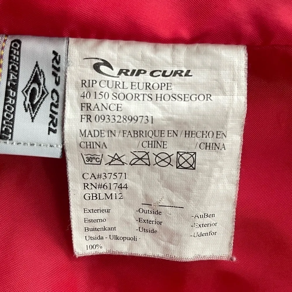 Rip Curl  Zip Up Puffer Snow‎ Jacket in White Red Size Medium - Image 9