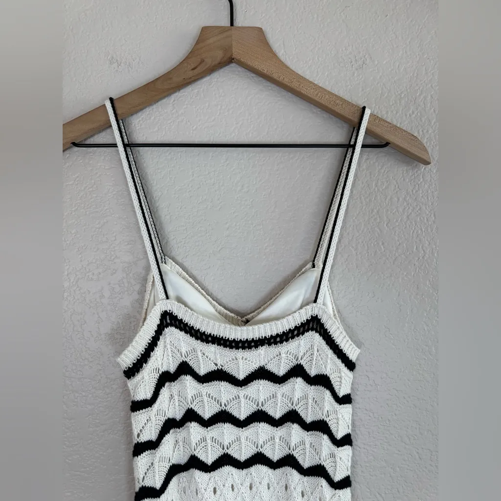 Olive + Oak Ivory Black Crochet Knit Midi Dress size Small NEW $120 - Image 11