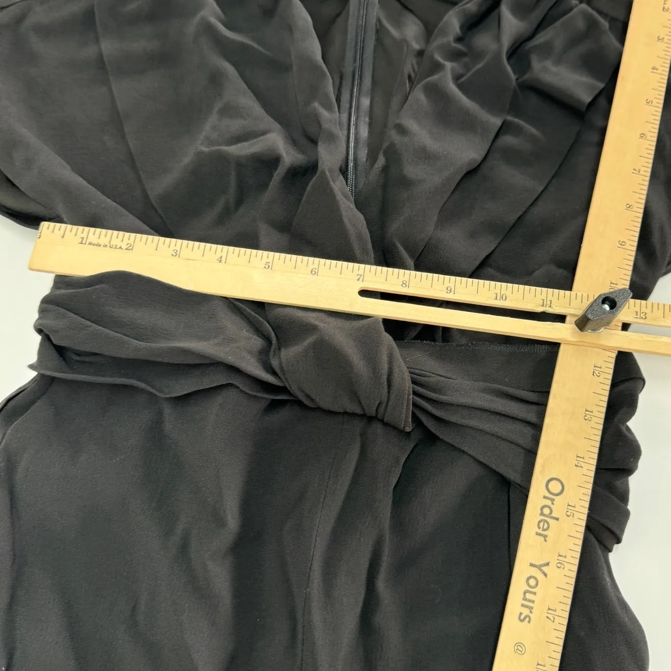 Boss Hugo Boss Jumpsuit Womens 4 Black Debasa‎ V Neck Crepe - Image 10