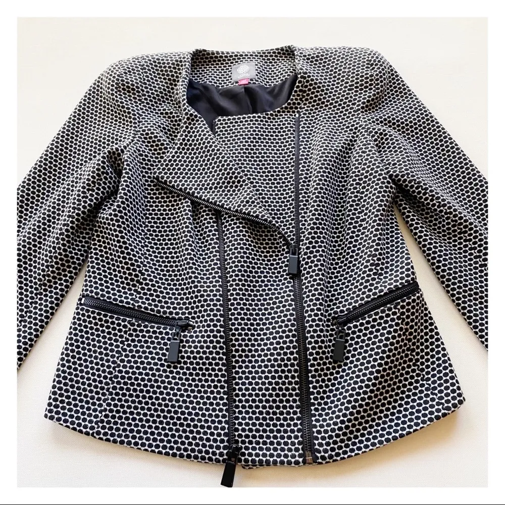 Vince Camuto Polka Dot Moto Jacket Blazer - Image 4
