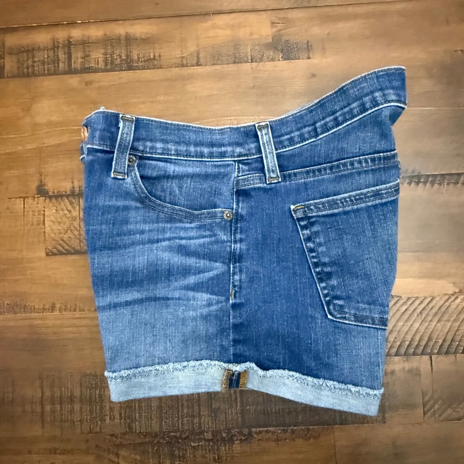 J. Crew Denim Shorts Womens Size 26 Blue Cuffed Jean Casual - Image 4