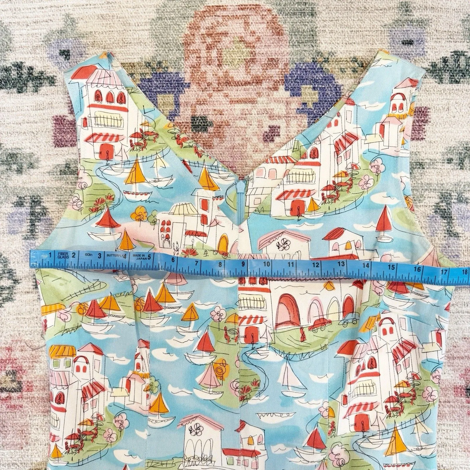 Vintage Talbots Womens Italy Novelty Shift Dress Size 8 Vacation Travel Island - Image 6