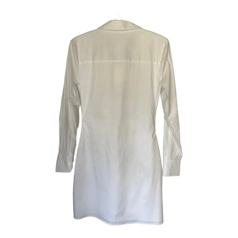 Likely Carlson White Plunge Knotted Long Sleeve Mini Shirt Dress Size 2 NWT - Image 5