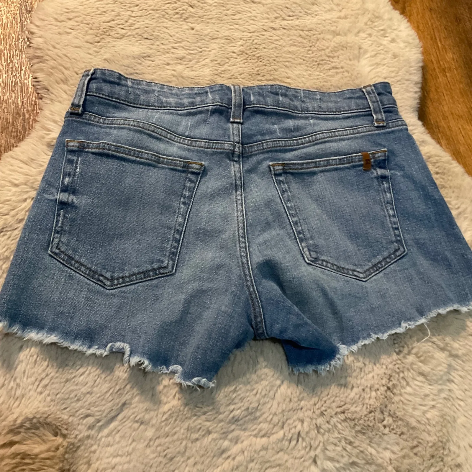 Joes Jeans Size 29 Denim‎ Shorts Raw Hem Medium Blue Light Distressed Womens - Image 6