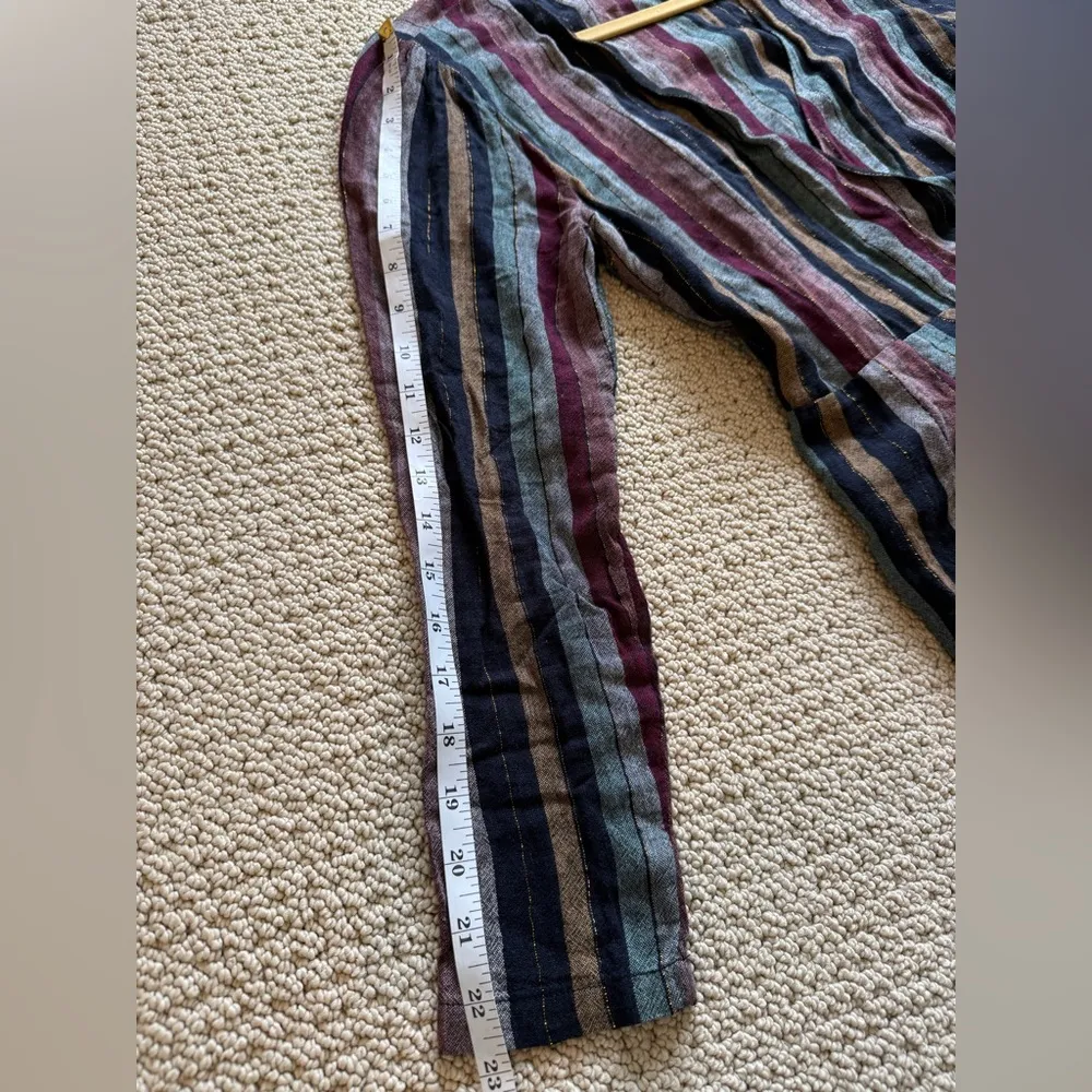 Rails Women Lola Varadero Stripe Wrap Dress Mini Size Small Side tie Metallic - Image 10