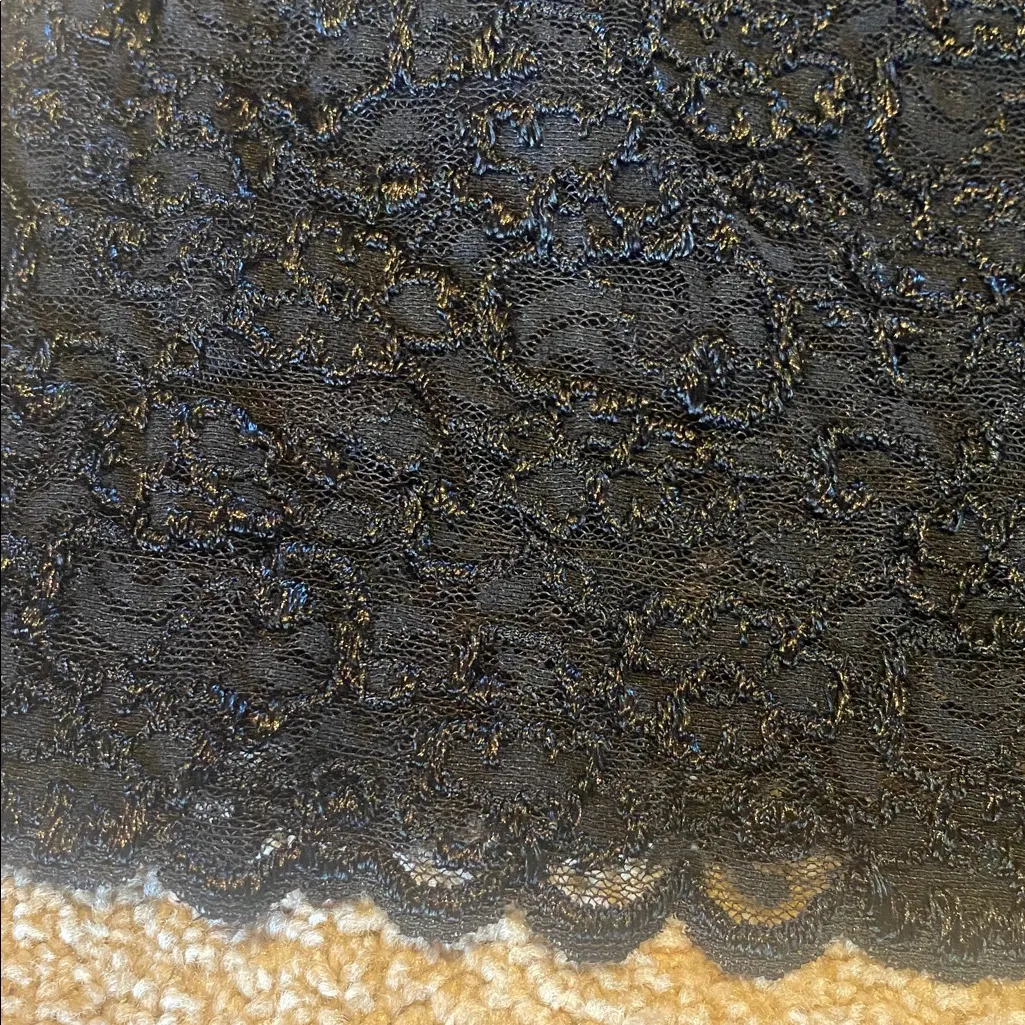 Lafayette 148 Dark Coquette Y2K V Neck Babydoll Top Black Sz 8 - Image 9