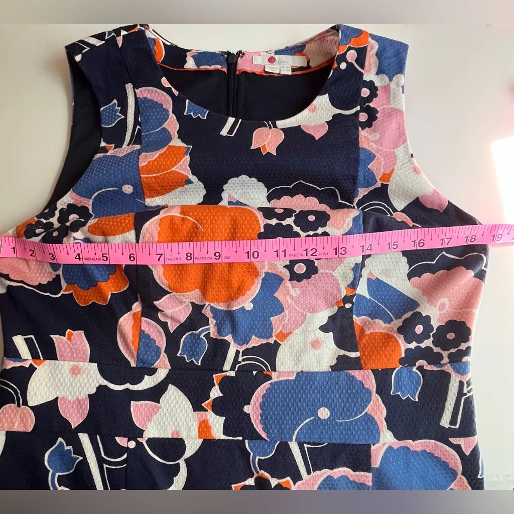 Boden•Flower Power Shift Dress 100% Cotton•sz 10 Blue - Image 9