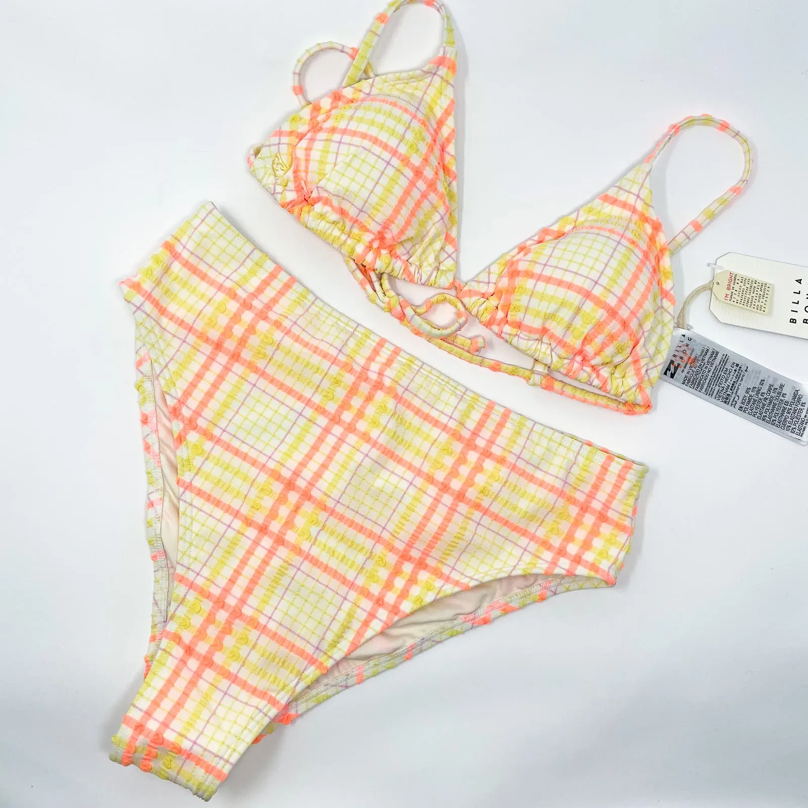 BILLABONG Plaid Bikini Set S/M - Image 3