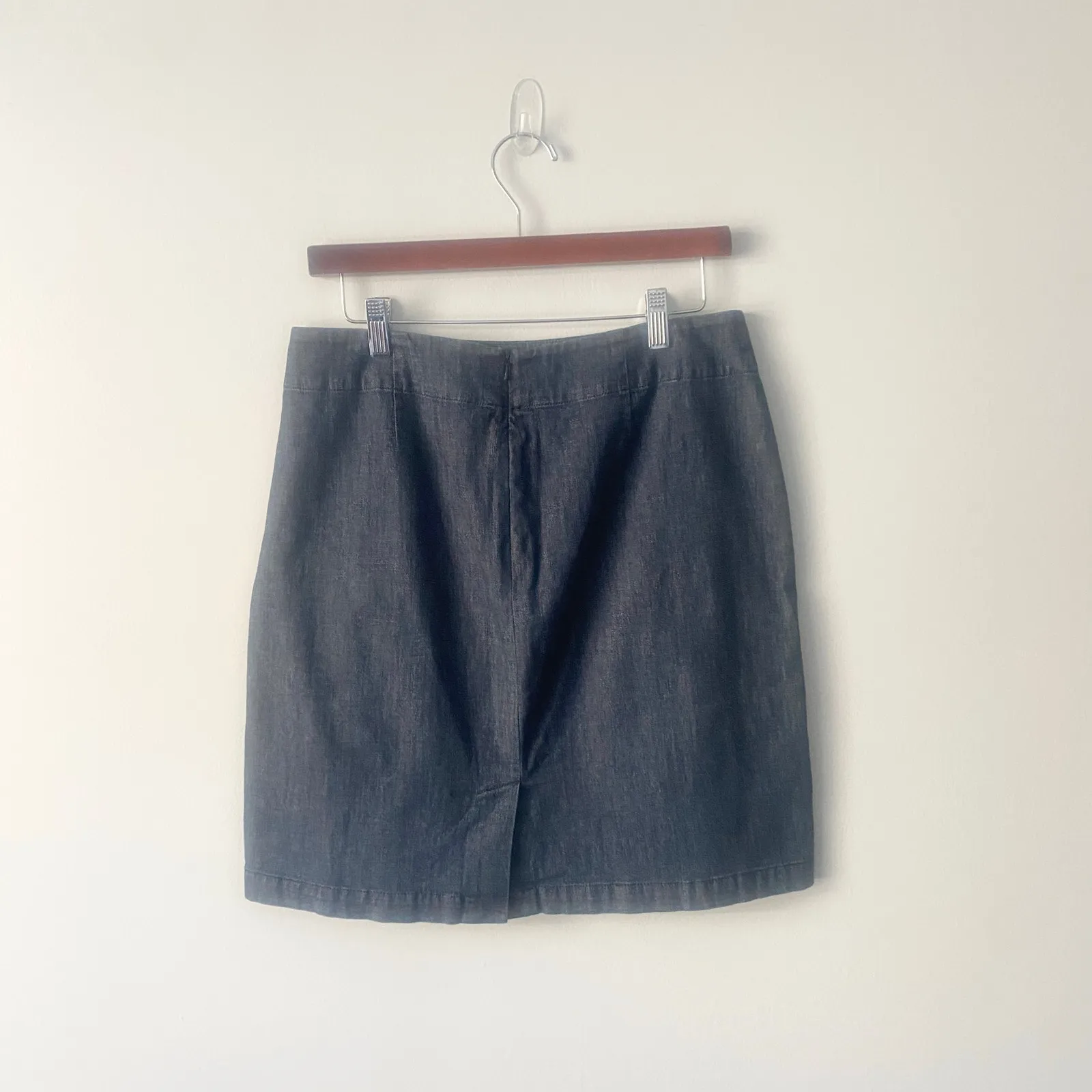Nic+Zoe Denim Blue Above Knee‎ Skirt Cotton Lightweight Ruffle Front Size 6P - Image 3