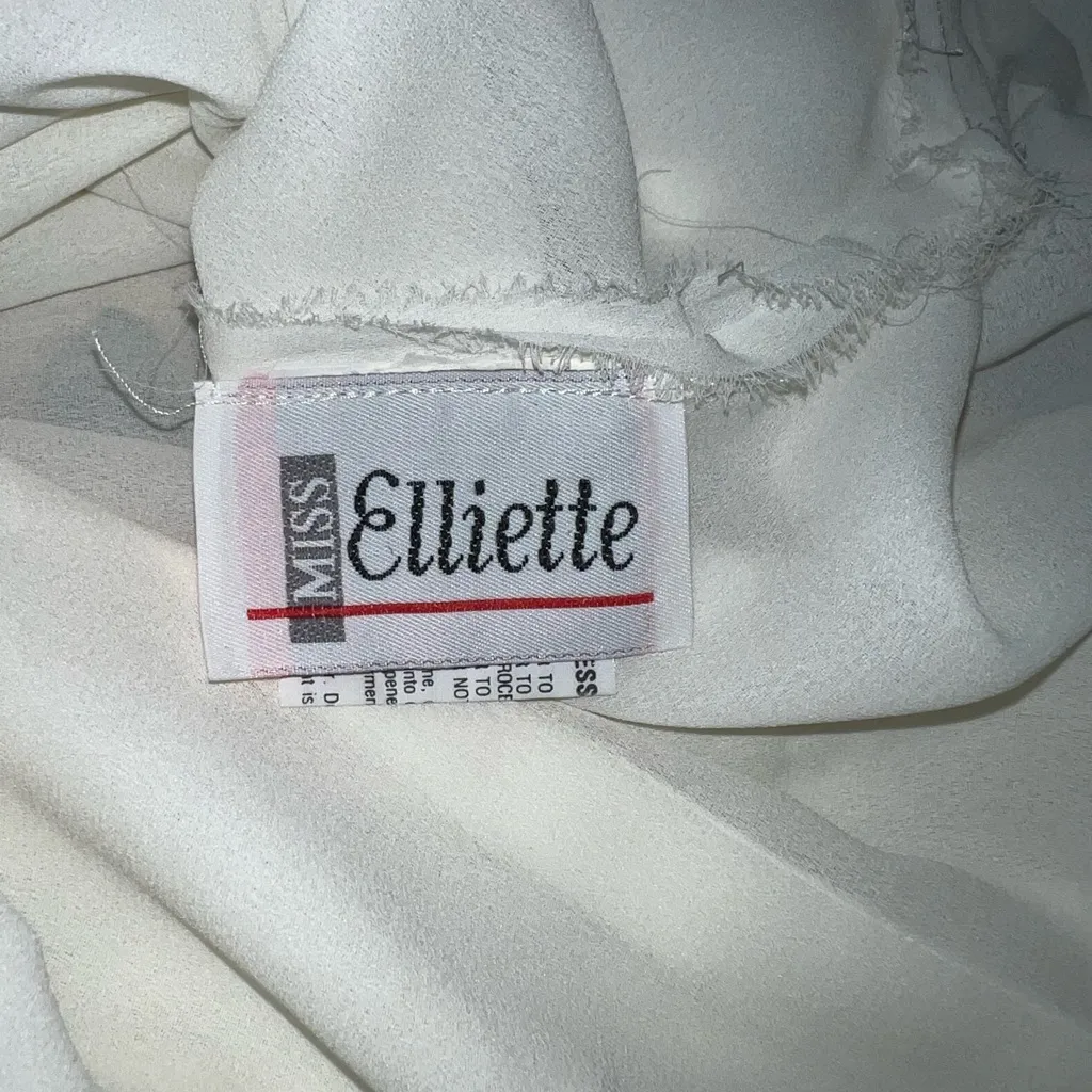 Stunning Vintage 1980s Miss Elliette Mother of the Bride Dress! White Size 18 - Image 6