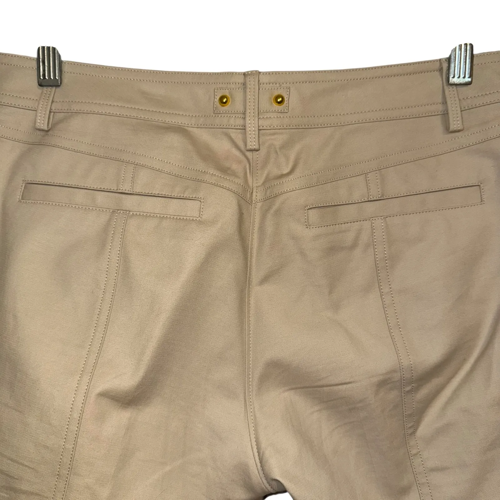 CACHE Tan Gold Accent Front Pockets‎ Straight Leg Pants EUC Size 4 - Image 6
