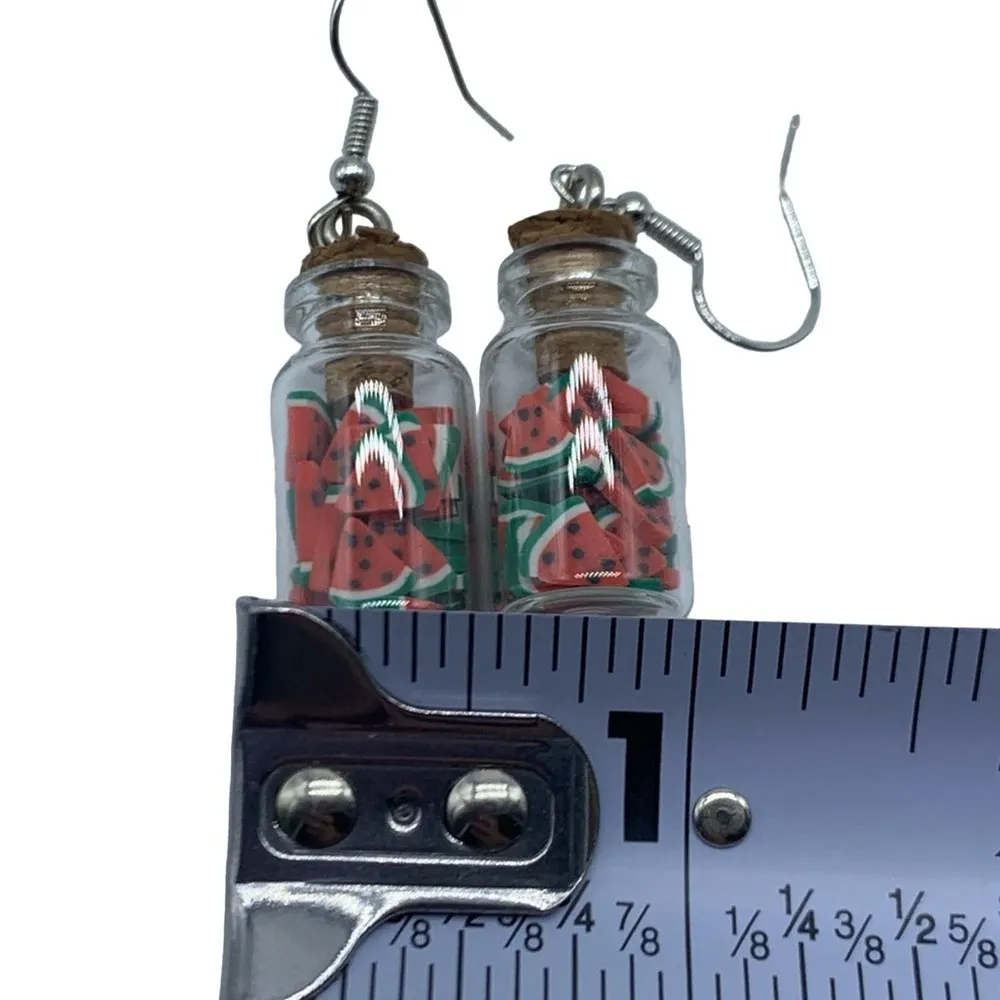 NEW Watermelon slices in mason jar fashion earring - Image 7