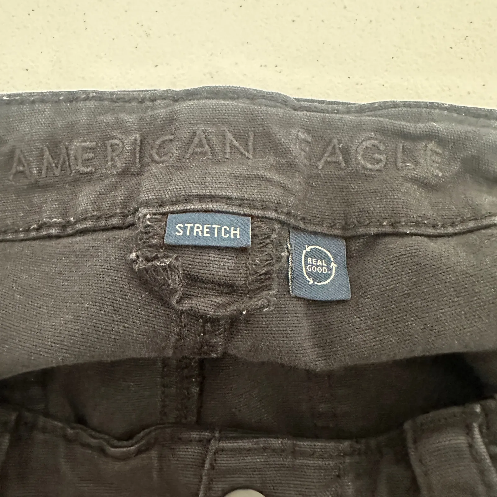 American Eagle Black Cargo Pants Stretch‎ Waist Zip Fly Womens 4 Sporty Utility - Image 8