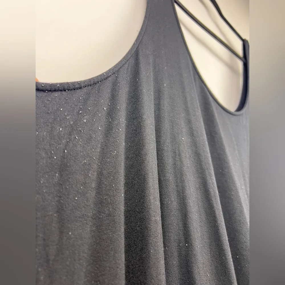 Sofia Intimates Black Modal Jumpsuit 2X Lounge Sleeveless Drawstring Waist - Image 3