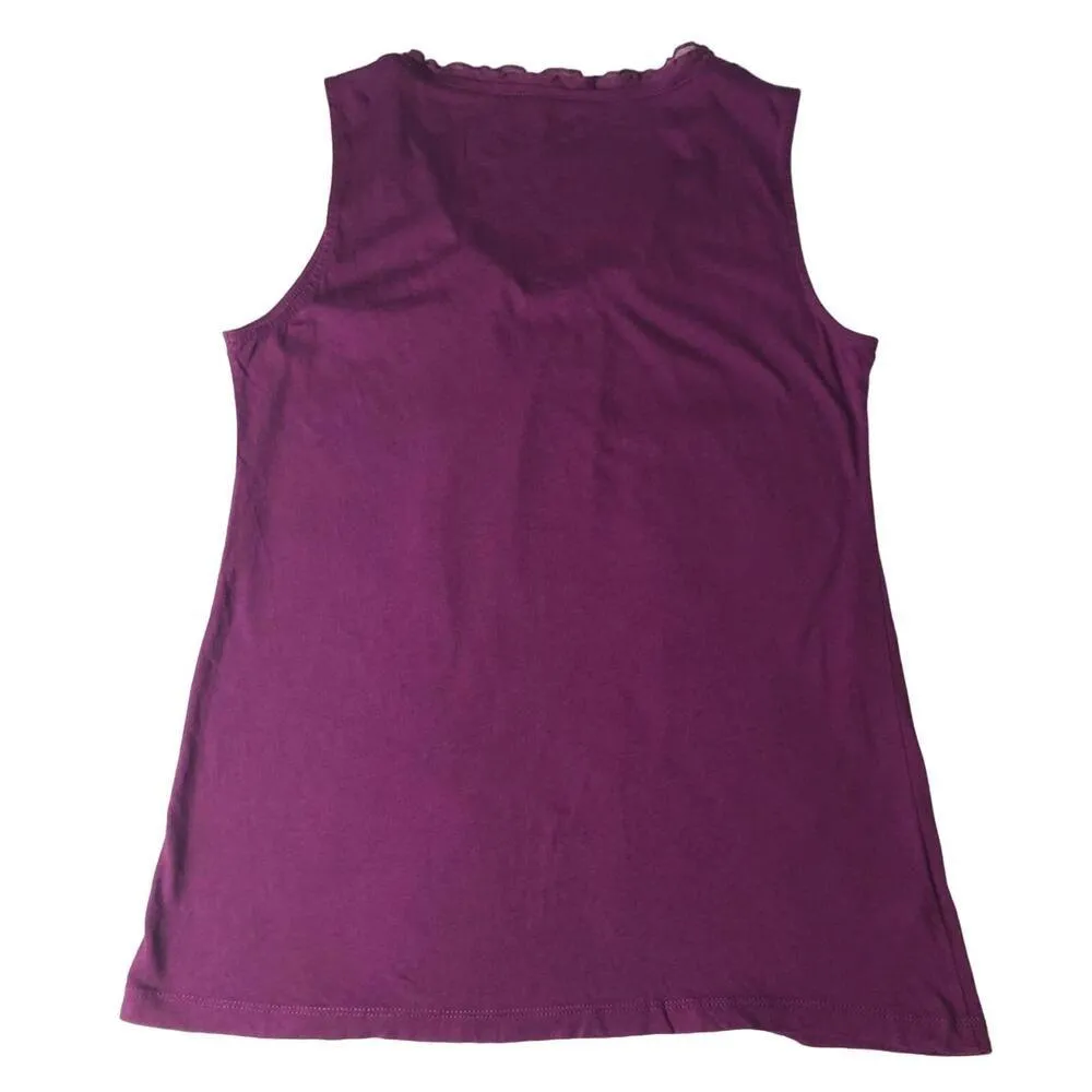 Ann Taylor Loft  Sleeveless Ruffle Trim Blouse - Image 8