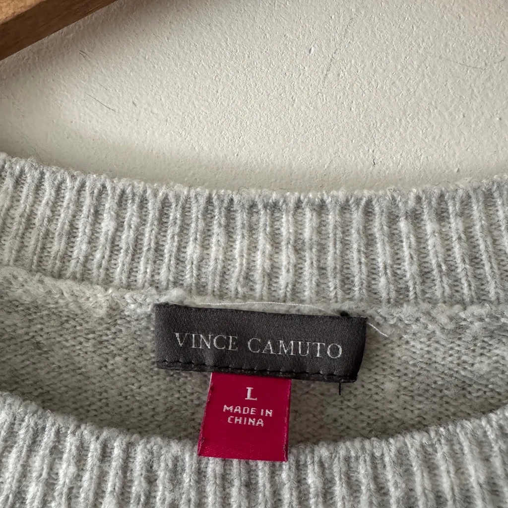 Vince Camuto Center Seam Cozy Light Gray Sweater - Image 6