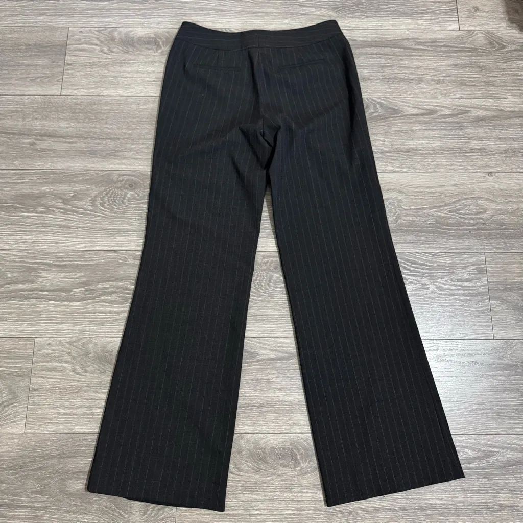 Classiques Entier Women Gray Stripped Mid-Rise Wide Leg Business Casual Pants 6 - Image 7