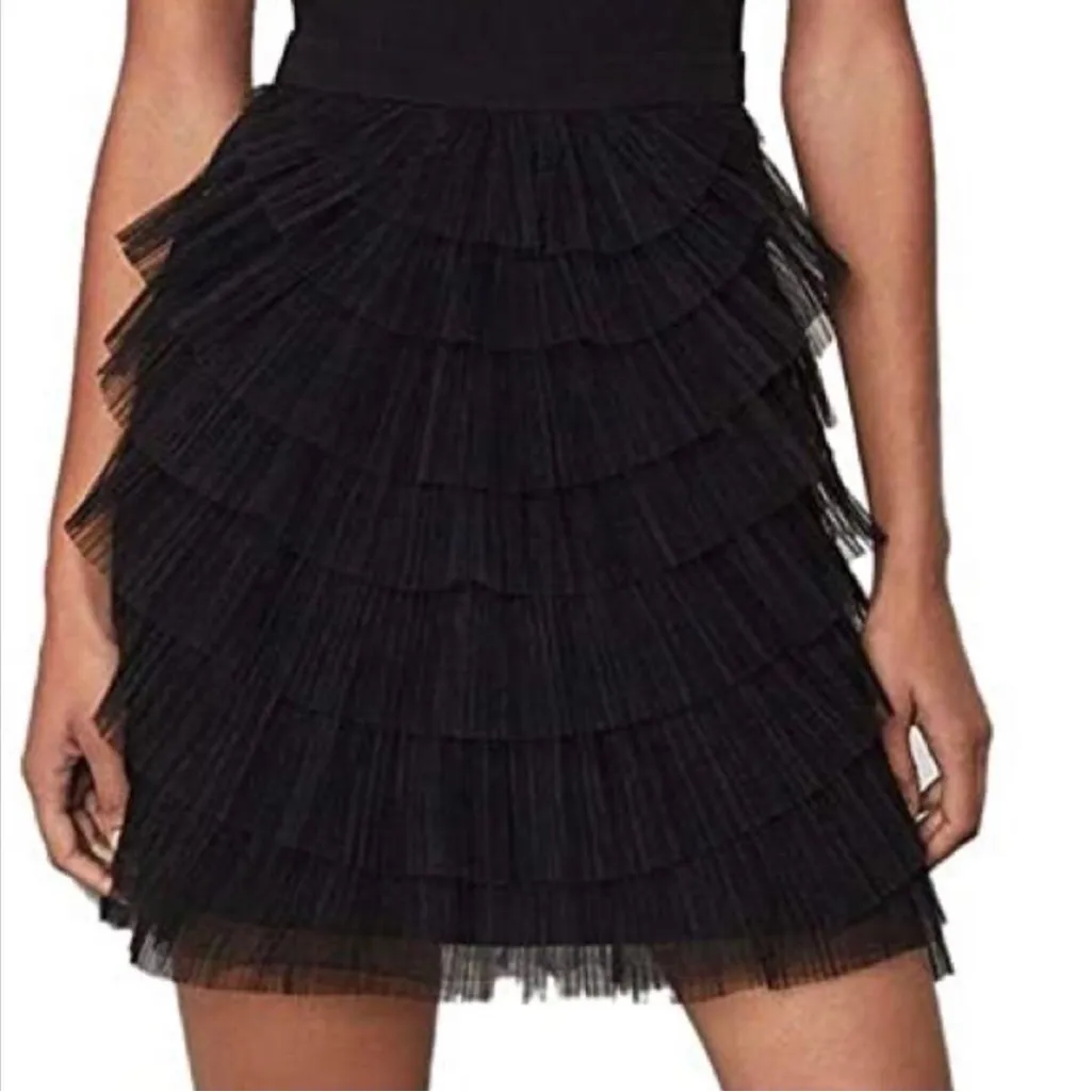 NEW BCBGMAXAZRIA Cassandra Pleated Ruffled Tulle Party Mini Cocktail Dress 6 - Image 5