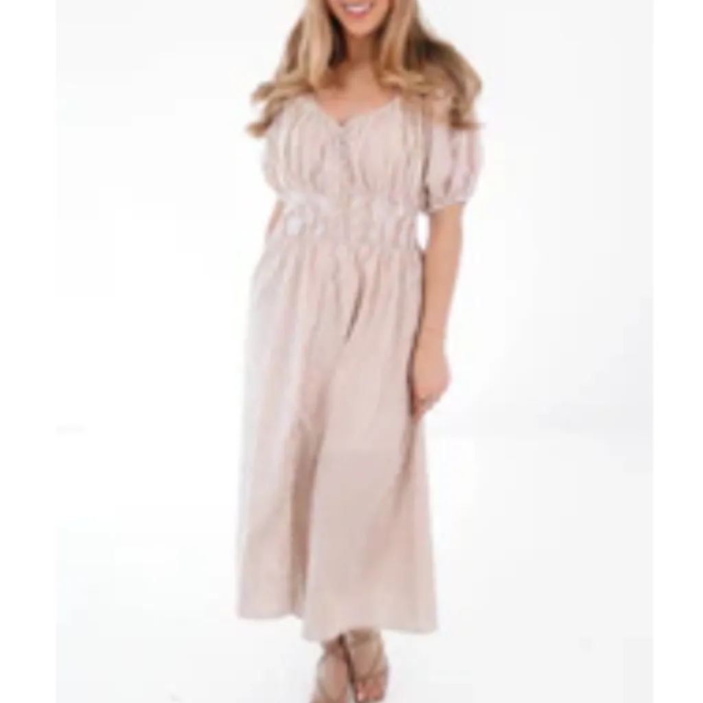 Striped Tan Dress - Image 2