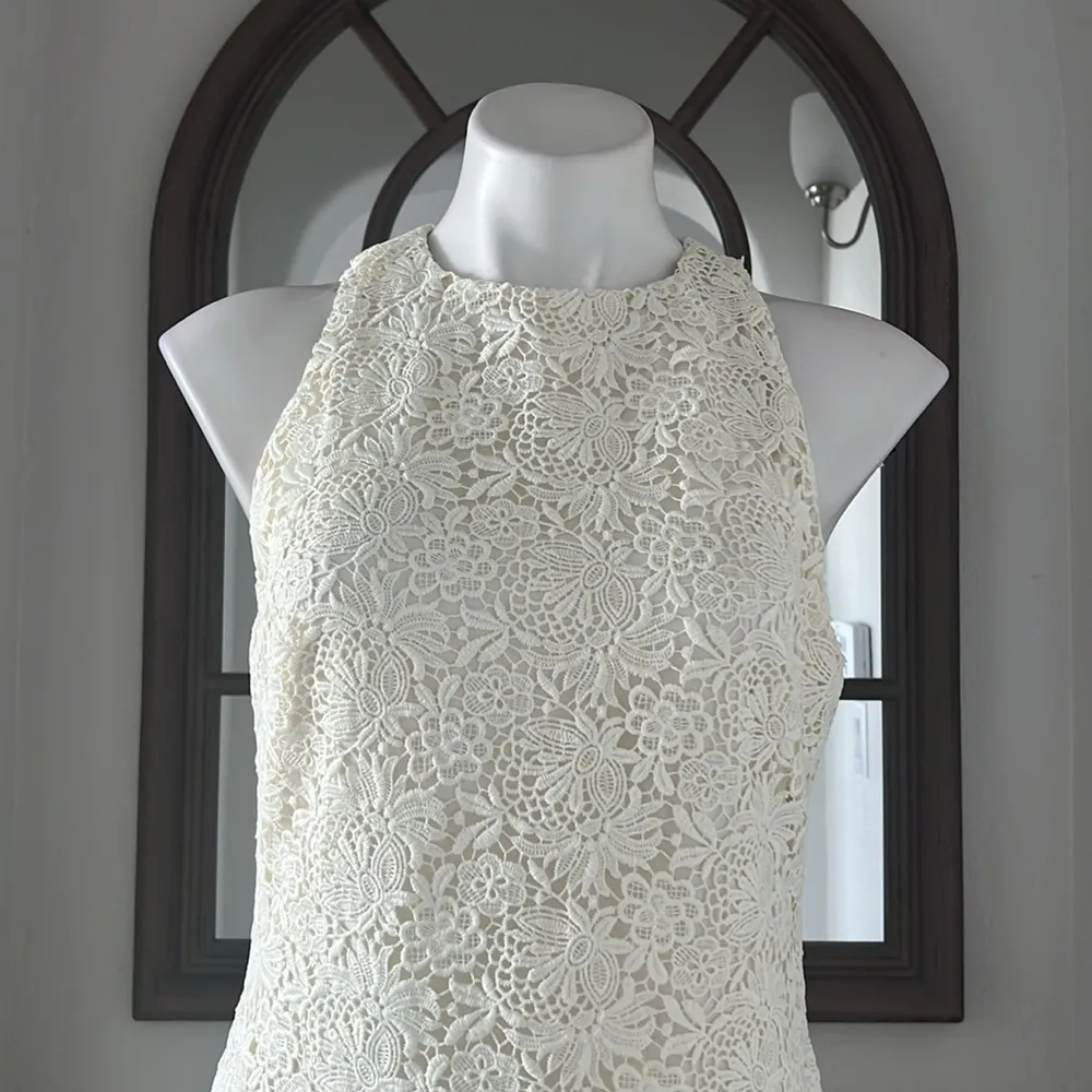 Ralph Lauren Lace Sleeveless Dress in Pale Cream/ Ivory Size 6 New w/Tag - Image 8