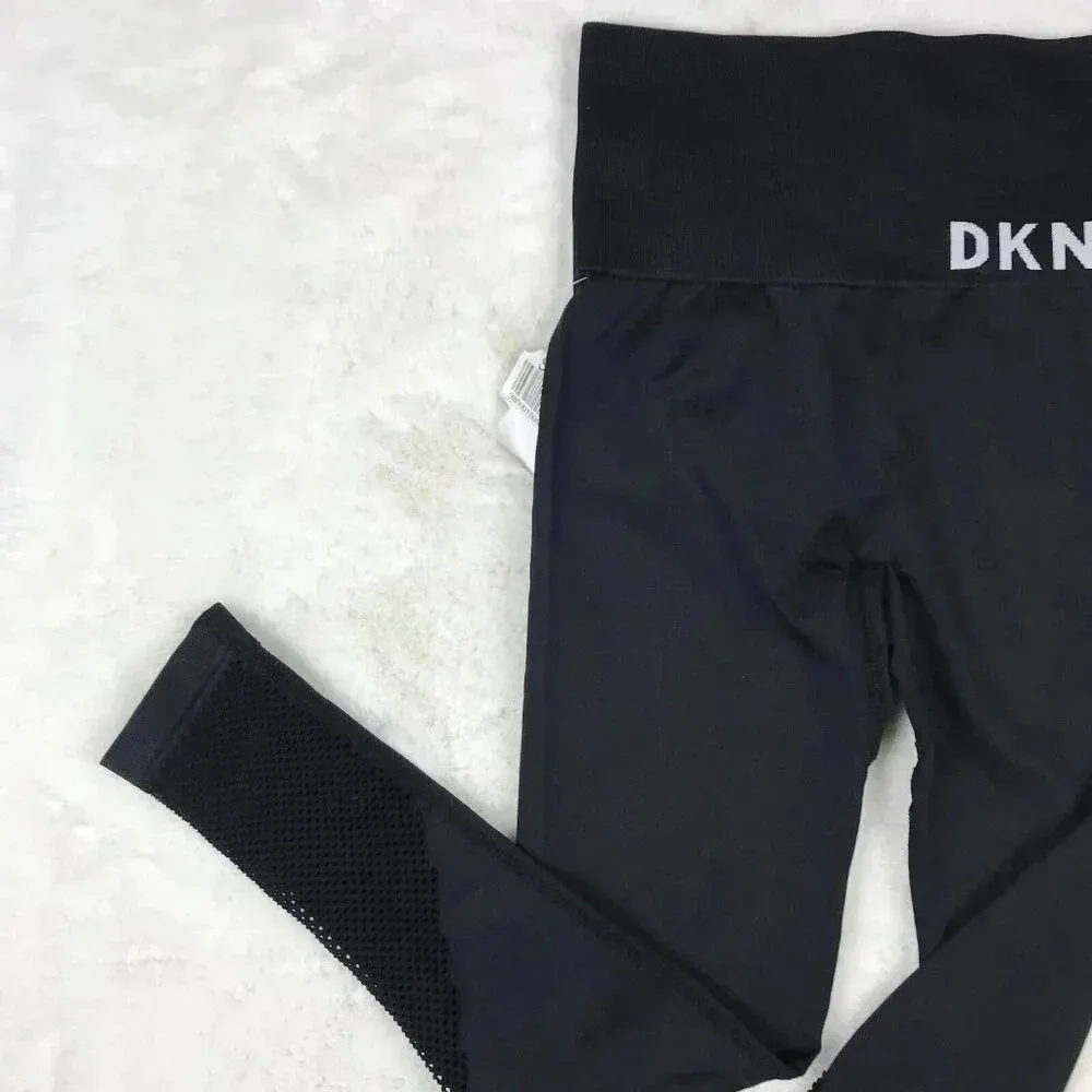DKNY SPORT High-Waist Perforated Seamless Leggings Black NWT XS - Image 13