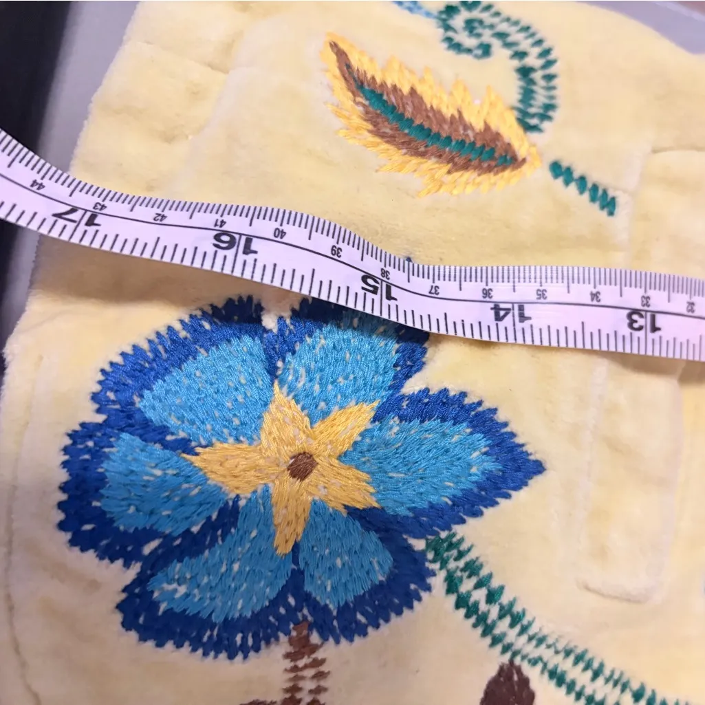 Yellow Embroidered Floral Jacket Size XS - Image 12