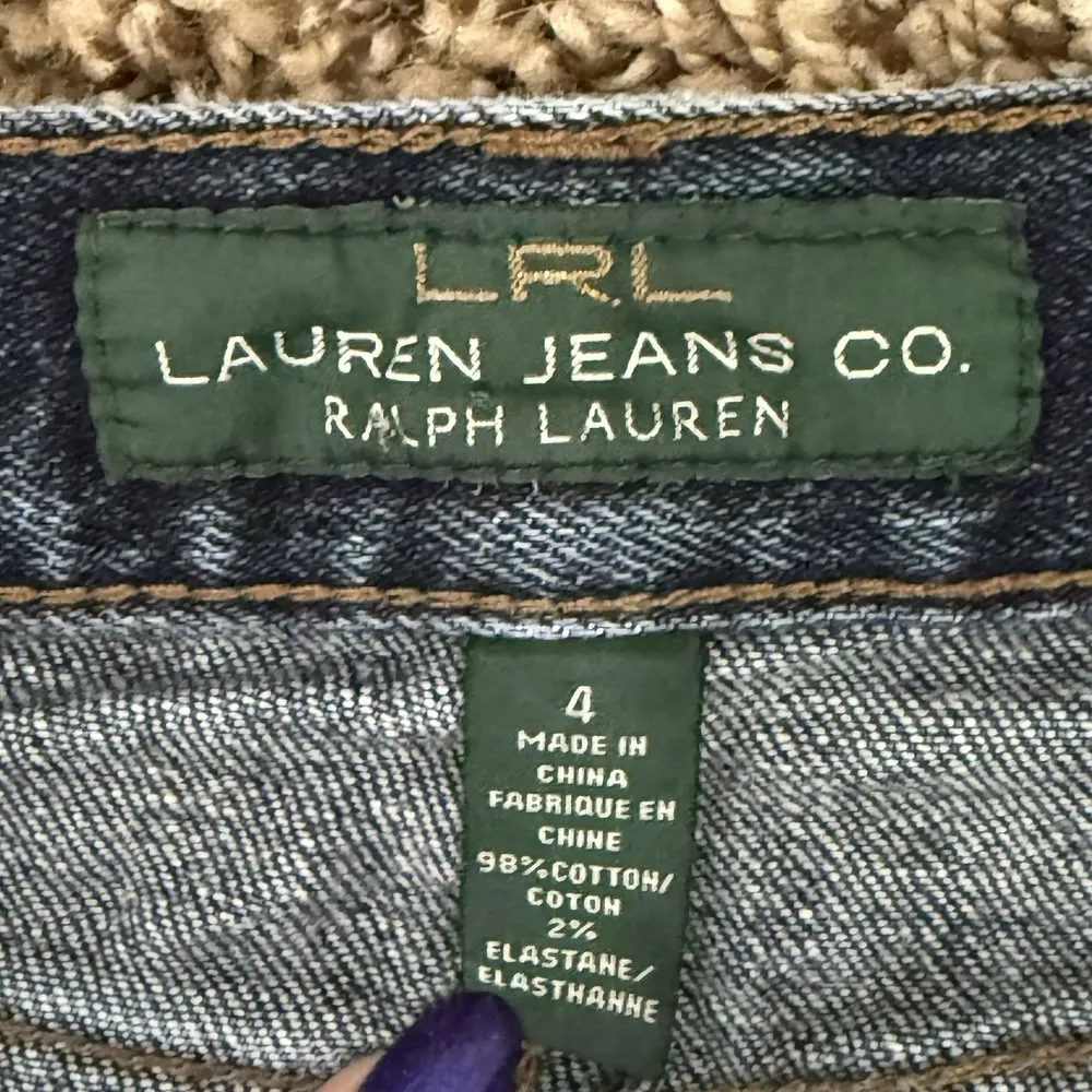 Lauren Ralph Lauren Jean Co Blue Denim Straight Skirt Women's Sz 4 Leather Patch - Image 6