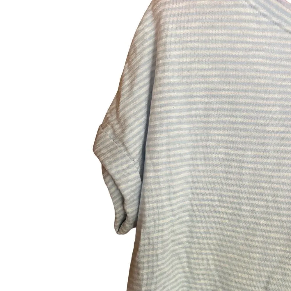 Gap blue/grey striped shirt dress with capped sleeves size medium - Image 3