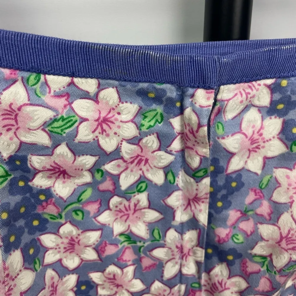 Vintage Lilly Pulitzer Blue‎ Pink Ditsy Flower 100% Cotton Mini Skirt - Image 4