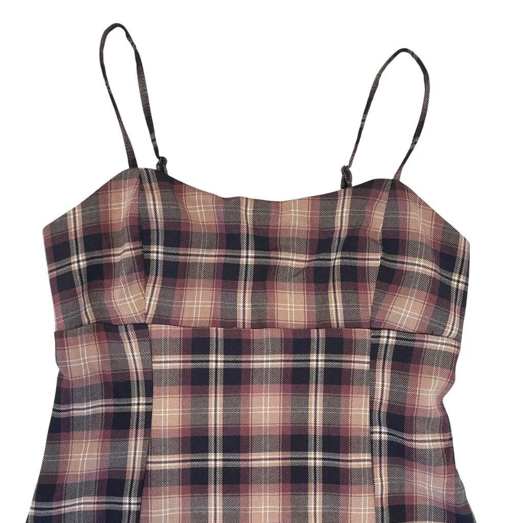 Womens S Plaid Scoop Neck Slim Dress - Image 5