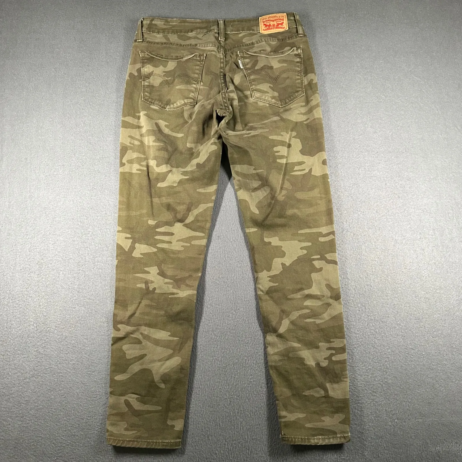 Levis 711 Skinny Jeans Womens 29 Olive Green Camo Camouflage Casual Flat Front - Image 13