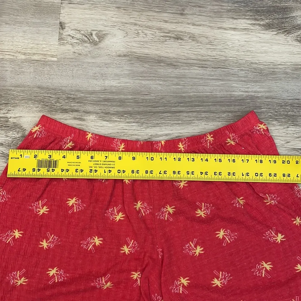 Intimates Hot Pink with Yellow & White Palm Trees Women’s PJ Shorts - Image 7