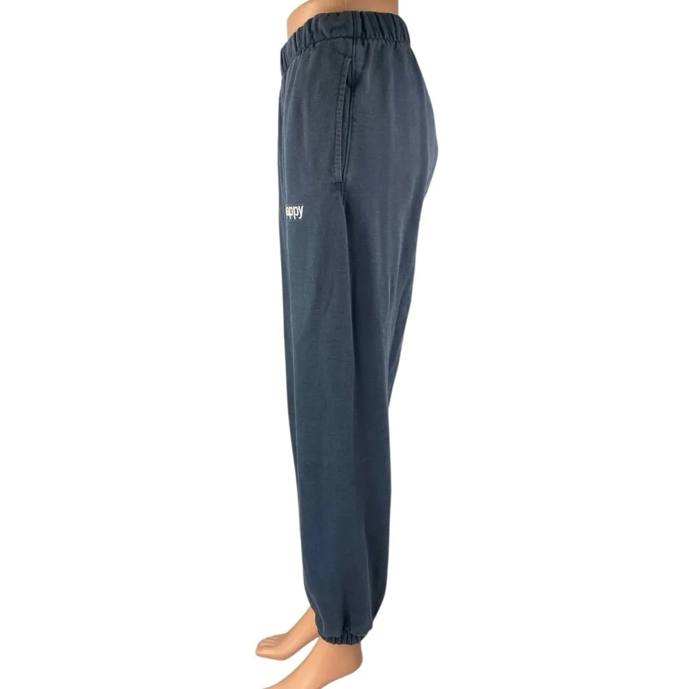 Madhappy Women's Navy Blue High Rise Embroidered Tapered Jogger Sweat Pants XS - Image 2