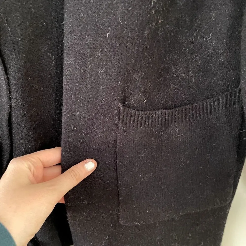 Merokeety black knit cardigan oversized pockets casual warm women size medium - Image 5