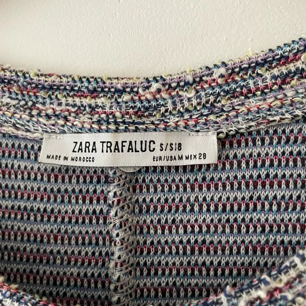 Zara Tweed Rainbow Frill Dress with Pearl Detail - Image 5