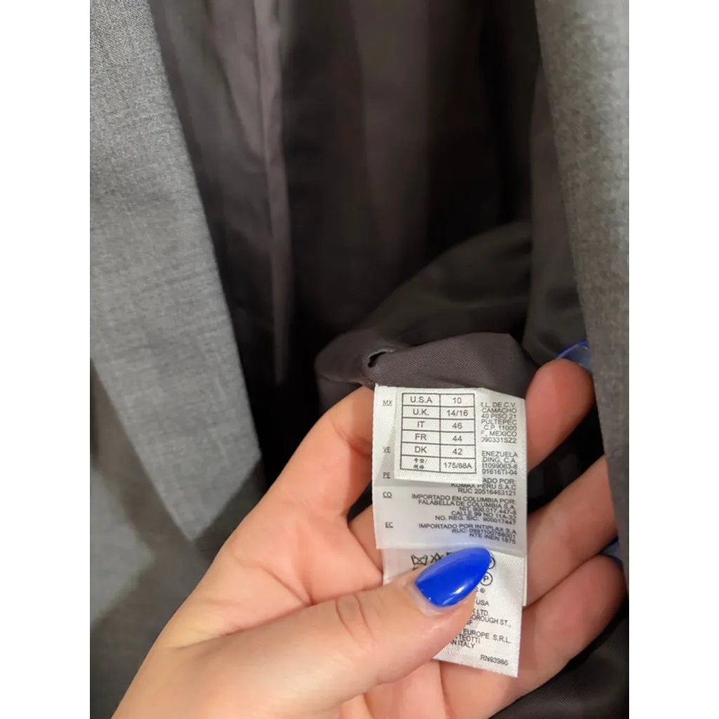 Brooks Brothers Stellita Fit Wool Blend Blazer Gray 1 Button Italy Size 10 - Image 3