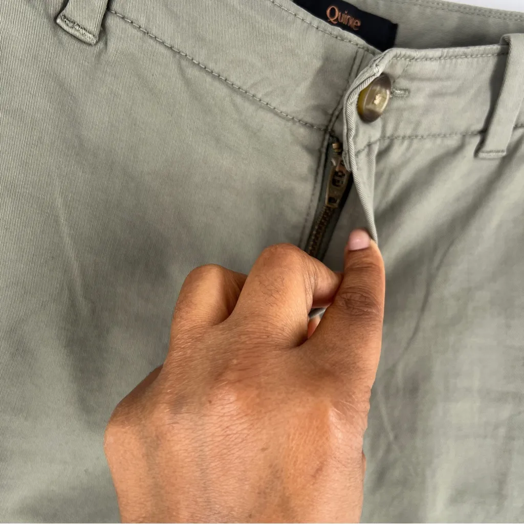 Quince Olive Organic Stretch Cotton Twill Girlfriend Chino Pants Size 24 - Image 4
