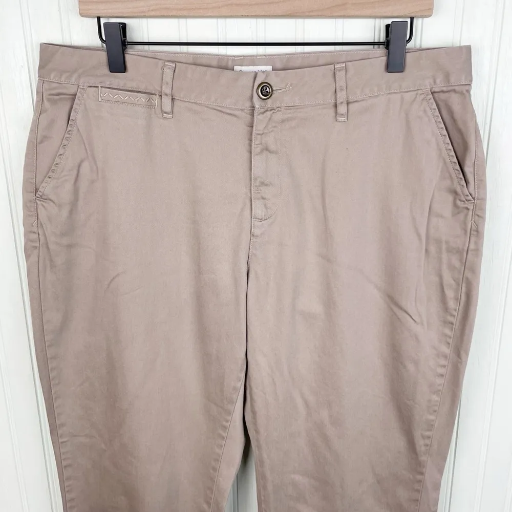 Garnet Hill Organic Pima Cotton Stretch Chino Pants Tan 44621 Women's Size 12 - Image 3