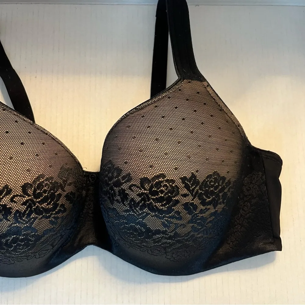 Soma Bra Stunning Support Balconette Bra in Black Sz 40DD GUC Floral Lace - Image 5