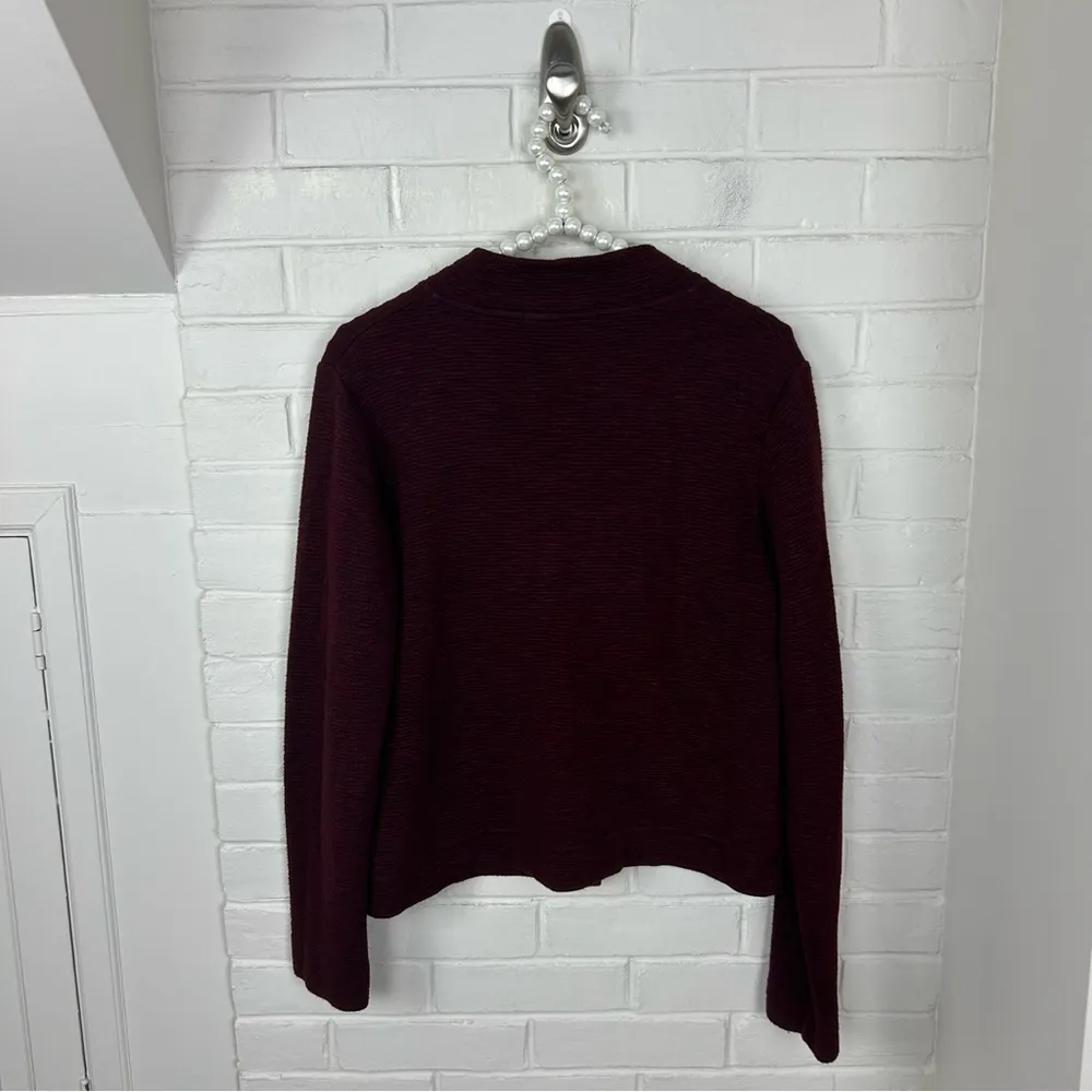 Cut Loose Red Black Ribbed Knit Button Front Lightweight Jacket Size S - Image 6