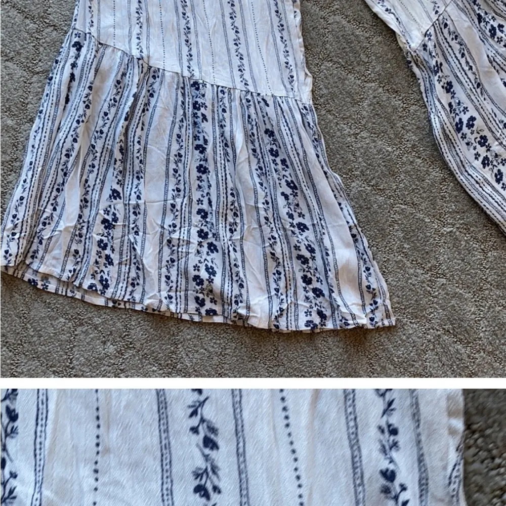 Sugar and Cream strapless wide leg jumpsuit western bohemian gypsy summer Blue - Image 3