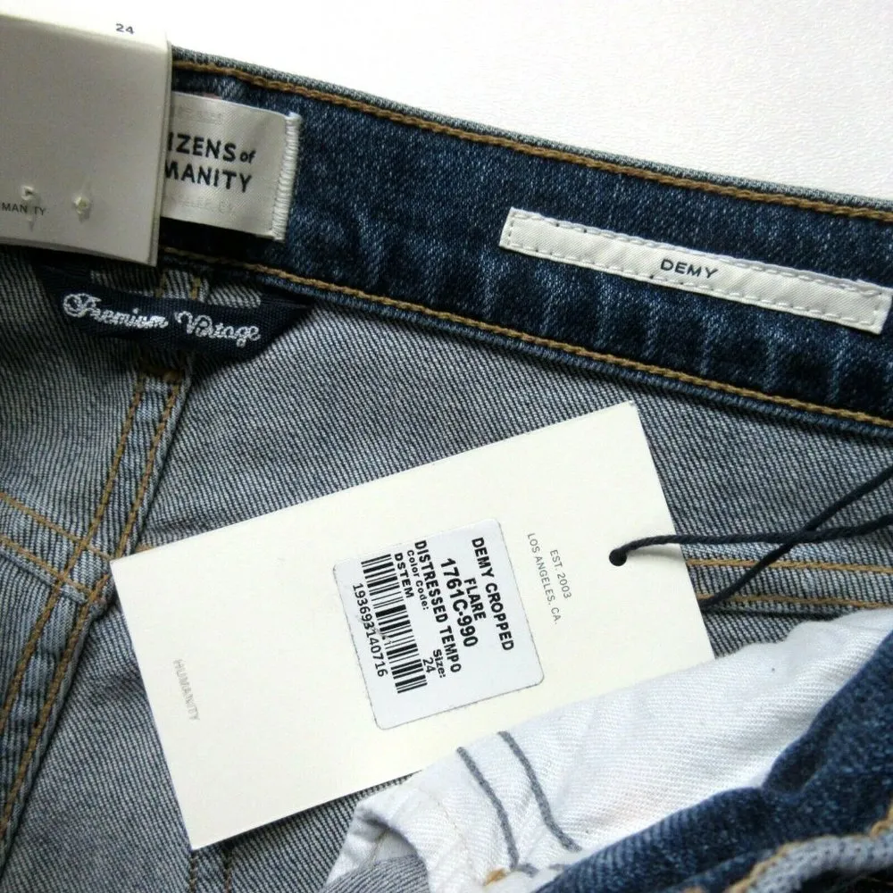 NWT Citizens of Humanity Demy in Distressed Tempo Cropped Flare Stretch Jeans 24 - Image 3