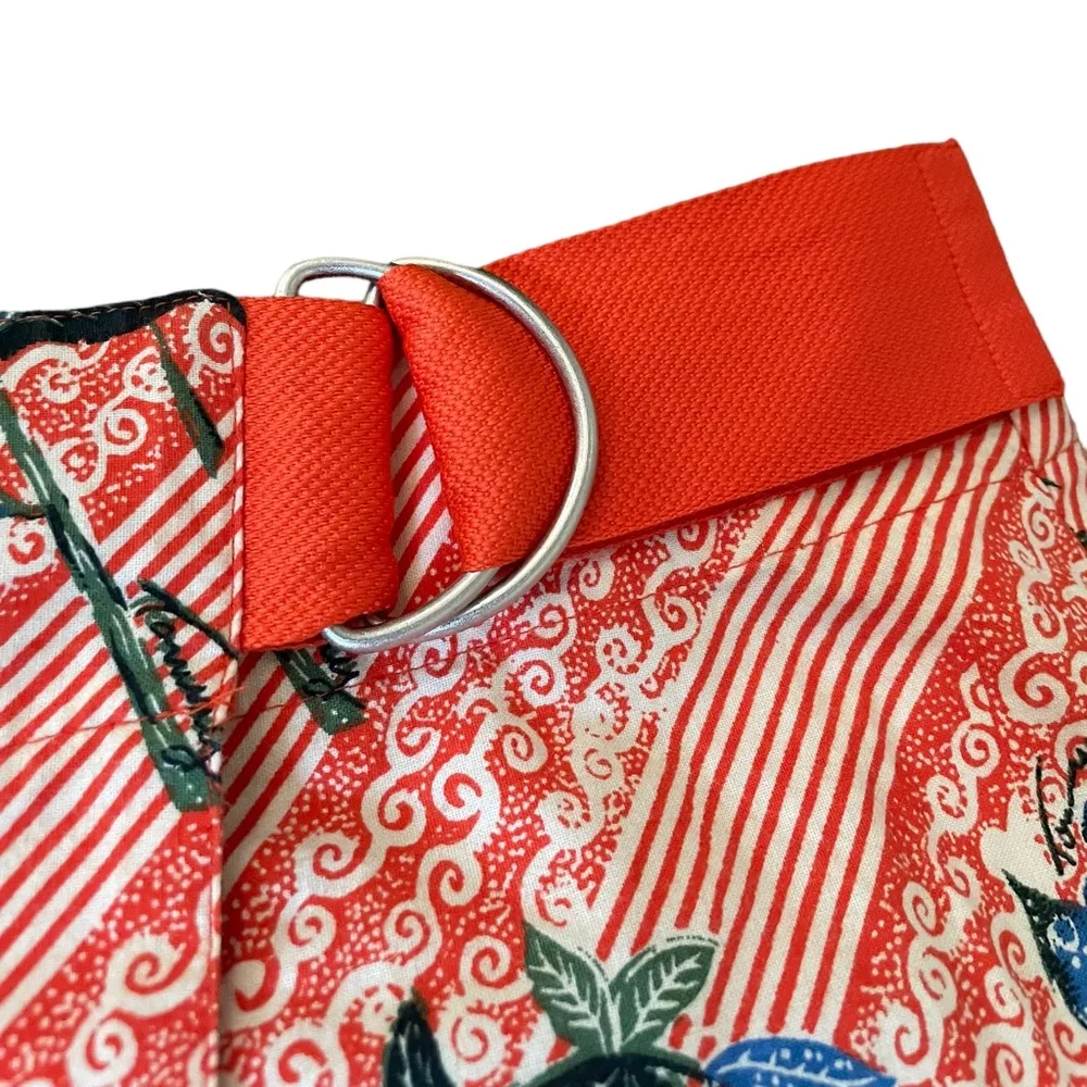 Vintage Orange Boho Hippie Western Cottagecore Floral Wrap Skirt - Image 4